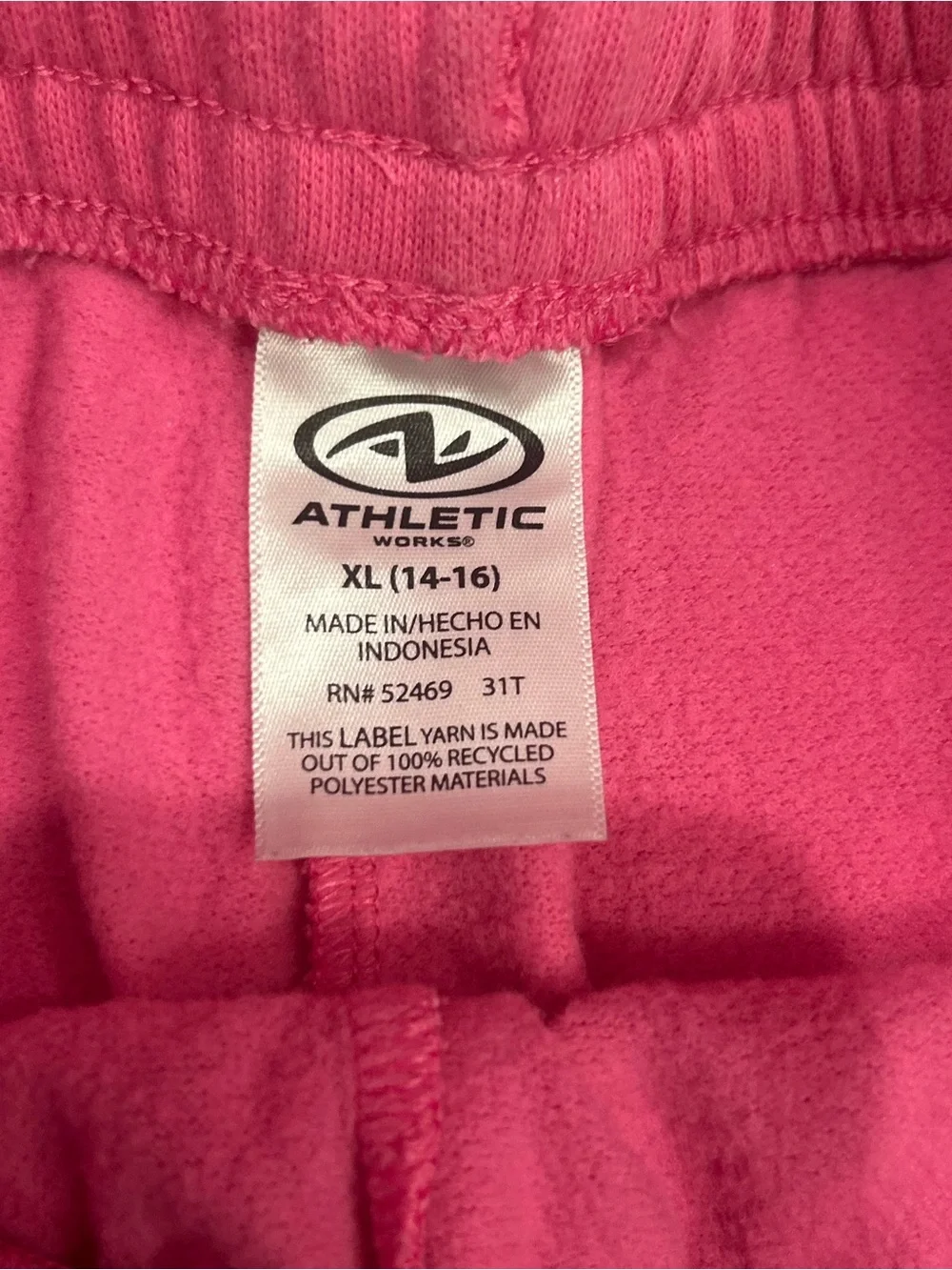 Athletic Works Kids Pink Jogger Pants Size XL (14–16)